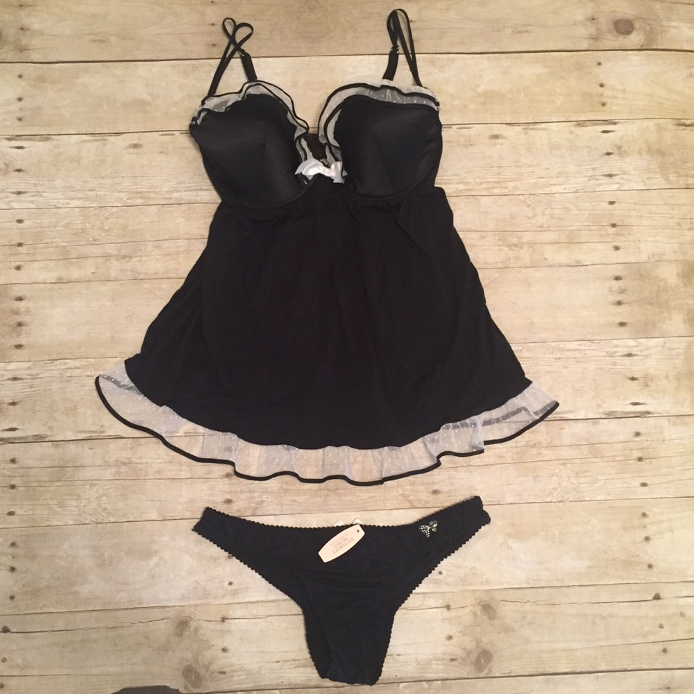 NWT VS PUSH UP LINGERIE SET (36D/L)🖤